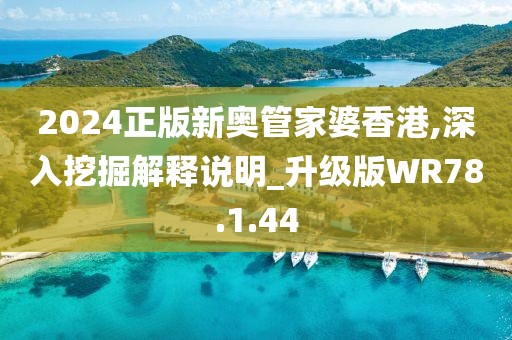 2024正版新奥管家婆香港,深入挖掘解释说明_升级版WR78.1.44