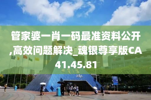 管家婆一肖一码最准资料公开,高效问题解决_魂银尊享版CA41.45.81
