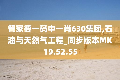 管家婆一码中一肖630集团,石油与天然气工程_同步版本MK19.52.55