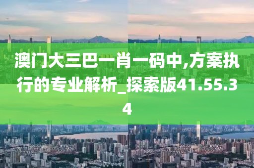 澳门大三巴一肖一码中,方案执行的专业解析_探索版41.55.34