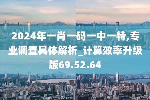 2024年一肖一码一中一特,专业调查具体解析_计算效率升级版69.52.64