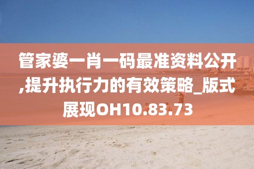 管家婆一肖一码最准资料公开,提升执行力的有效策略_版式展现OH10.83.73