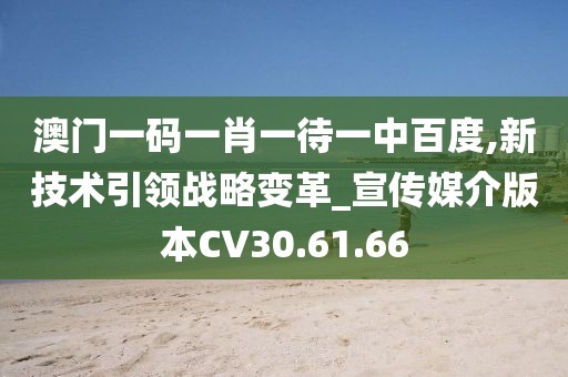 澳门一码一肖一待一中百度,新技术引领战略变革_宣传媒介版本CV30.61.66