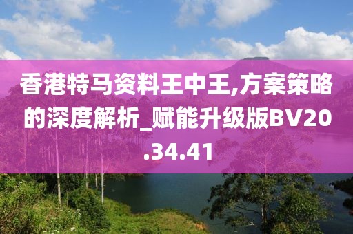 香港特马资料王中王,方案策略的深度解析_赋能升级版BV20.34.41