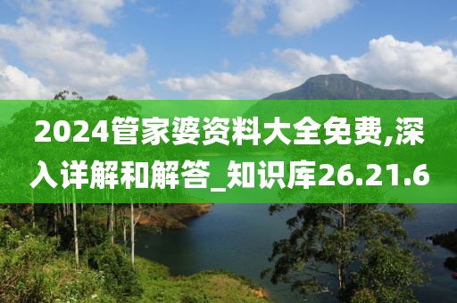 2024管家婆资料大全免费,深入详解和解答_知识库26.21.60