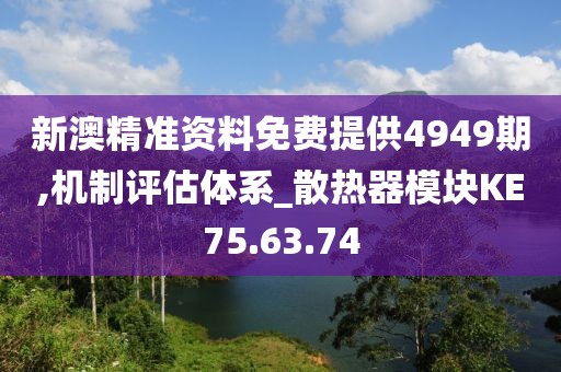 新澳精准资料免费提供4949期,机制评估体系_散热器模块KE75.63.74