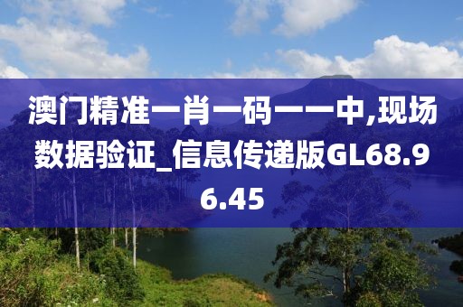 澳门精准一肖一码一一中,现场数据验证_信息传递版GL68.96.45