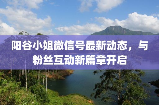 阳谷小姐微信号最新动态，与粉丝互动新篇章开启