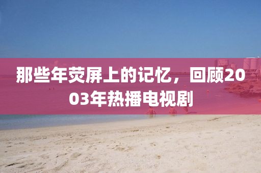 那些年荧屏上的记忆，回顾2003年热播电视剧