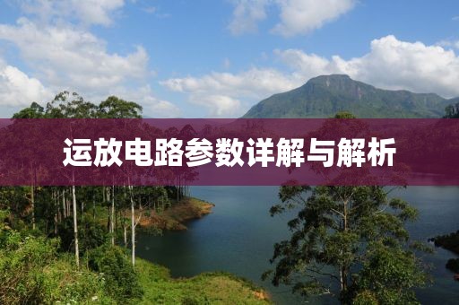 运放电路参数详解与解析