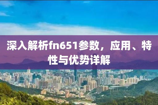 深入解析fn651参数，应用、特性与优势详解