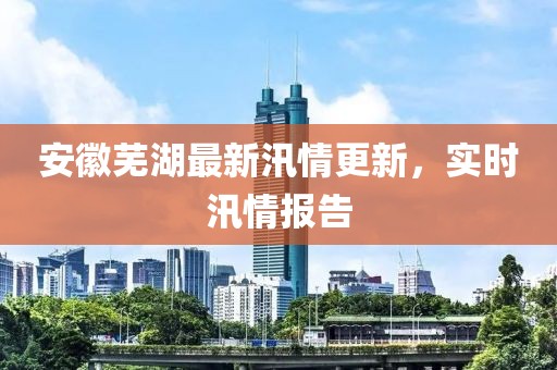 安徽芜湖最新汛情更新，实时汛情报告