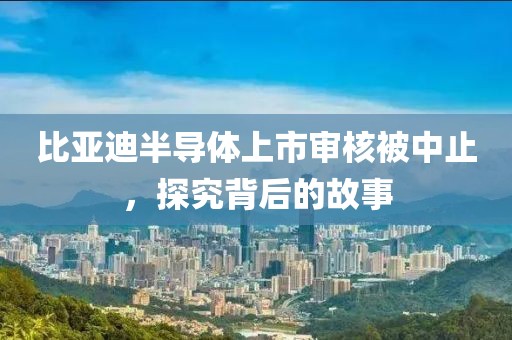 比亚迪半导体上市审核被中止，探究背后的故事