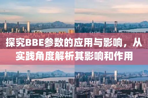 探究BBE参数的应用与影响，从实践角度解析其影响和作用