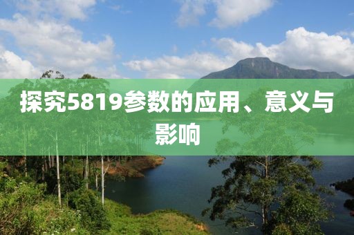 探究5819参数的应用、意义与影响