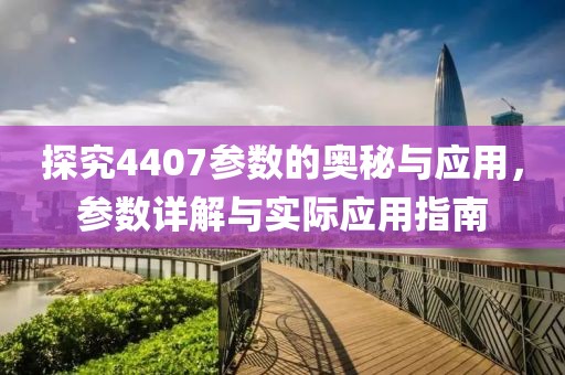 探究4407参数的奥秘与应用，参数详解与实际应用指南