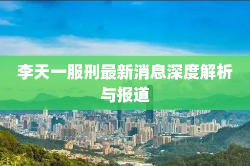 李天一服刑最新消息深度解析与报道