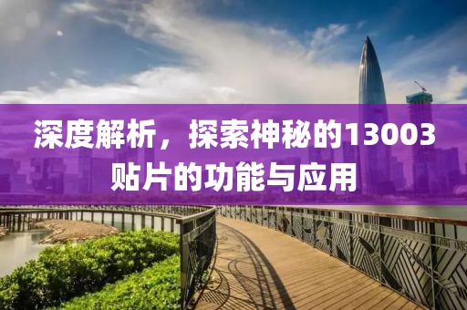 深度解析，探索神秘的13003贴片的功能与应用
