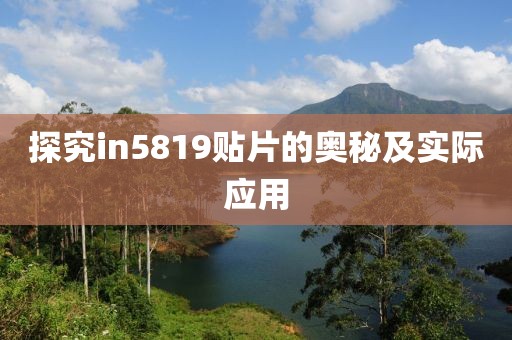 探究in5819贴片的奥秘及实际应用