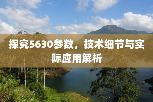 探究5630参数，技术细节与实际应用解析