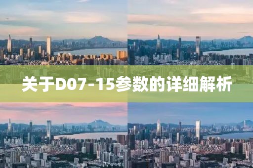 关于D07-15参数的详细解析