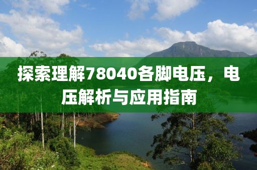 探索理解78040各脚电压，电压解析与应用指南