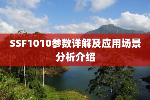 SSF1010参数详解及应用场景分析介绍