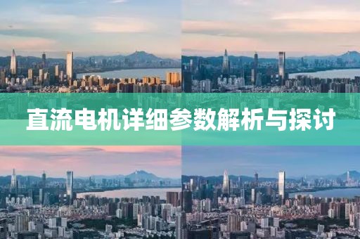 直流电机详细参数解析与探讨