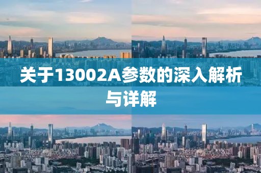 关于13002A参数的深入解析与详解