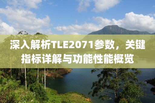 深入解析TLE2071参数，关键指标详解与功能性能概览