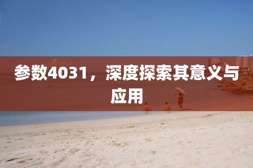 参数4031，深度探索其意义与应用