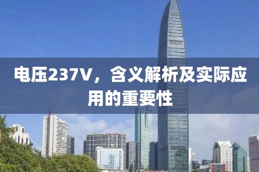 电压237V，含义解析及实际应用的重要性