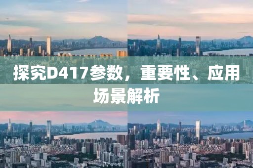 探究D417参数，重要性、应用场景解析