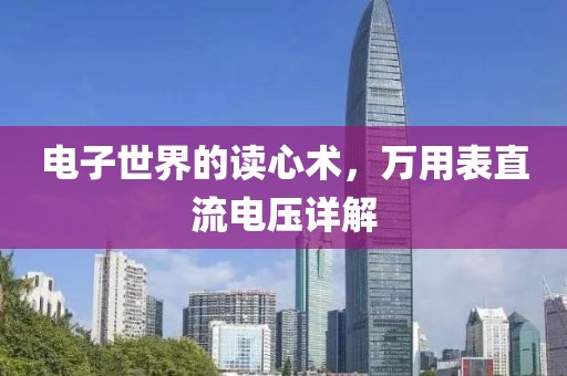 电子世界的读心术，万用表直流电压详解