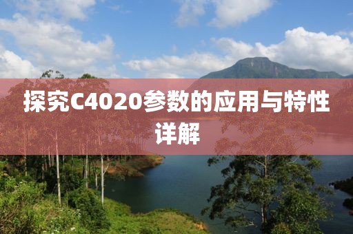 探究C4020参数的应用与特性详解