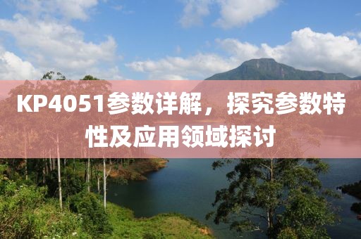 KP4051参数详解，探究参数特性及应用领域探讨
