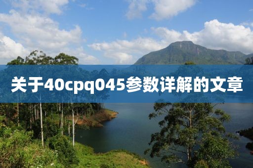 关于40cpq045参数详解的文章