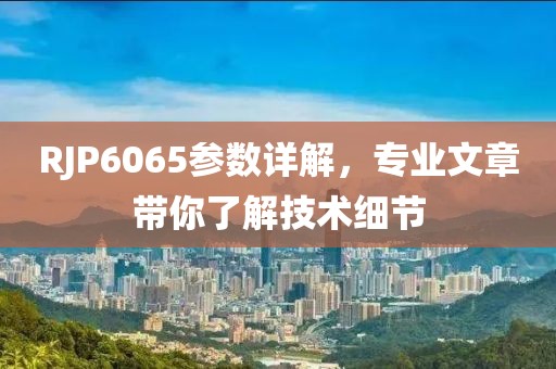 RJP6065参数详解，专业文章带你了解技术细节