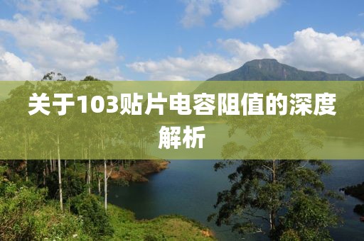 关于103贴片电容阻值的深度解析
