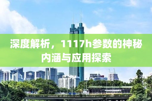 深度解析，1117h参数的神秘内涵与应用探索