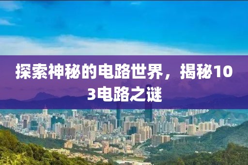 探索神秘的电路世界，揭秘103电路之谜