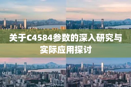 关于C4584参数的深入研究与实际应用探讨