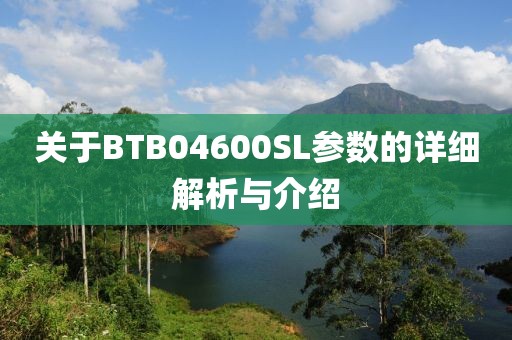 关于BTB04600SL参数的详细解析与介绍