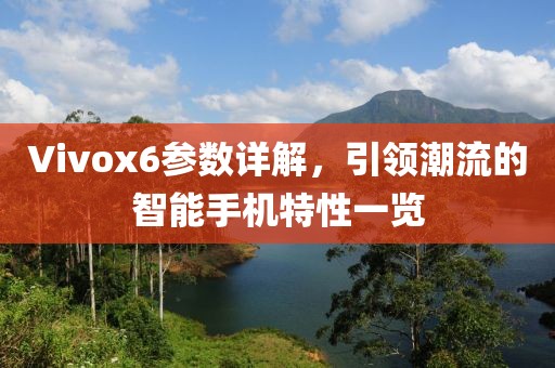Vivox6参数详解，引领潮流的智能手机特性一览