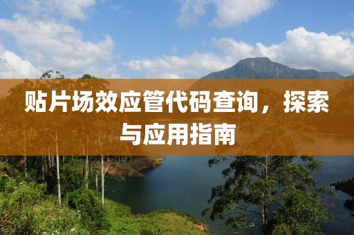 贴片场效应管代码查询，探索与应用指南