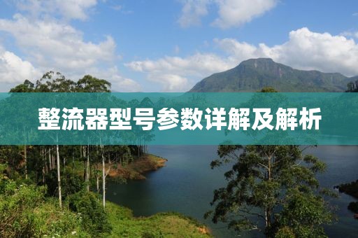 整流器型号参数详解及解析