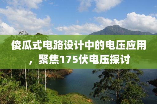 傻瓜式电路设计中的电压应用，聚焦175伏电压探讨