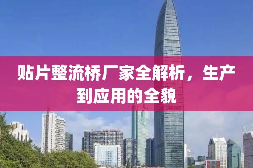 贴片整流桥厂家全解析，生产到应用的全貌