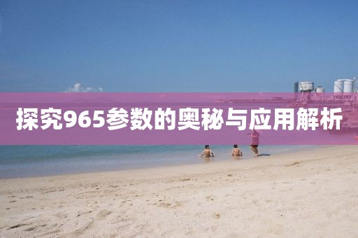 探究965参数的奥秘与应用解析