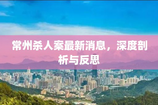 常州杀人案最新消息，深度剖析与反思